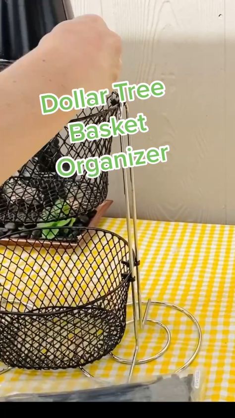 Dollar Tree basket organizer💡#dollartreediy #dollartree #learnwithme #GetCrocd #fyp #foryoupage #GoForTheHandful Dollar Tree Basket Ideas Diy Crafts, Dollar Store Basket Ideas, Diy Fruit Basket Dollar Store, Diy Dollar Tree Wire Basket Ideas, Diy Dollar Tree Fruit Basket, Dollar Tree Baskets Diy, Dollar Tree Wire Basket Diy Crafts, Dollar Tree Fruit Basket, Dollar Tree Wire Basket Ideas