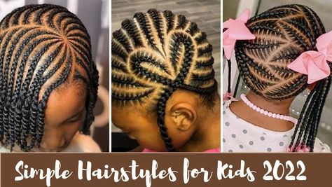 Beautiful and Simple Hairstyles for Kids 2022. - Ladeey Invisible Braids, Easy Hairstyles For Kids, Girls Hairstyles Easy, Ankara Skirt And Blouse, Braids Styles, Latest Ankara, Ankara Skirt, Beautiful Braids, Black Kids Hairstyles