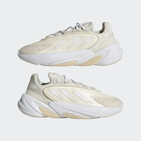 adidas Ozelia Shoes - White | kids lifestyle | adidas US Adidas Ozelle Cloudfoam, Adidas Ozweego Cloud White, Adidas Ozweego Kids, Kid Lifestyle, Retro Looks, Adidas Online, Saucony Sneaker, Adidas Shoes, Adidas