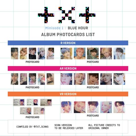 Txt Scans, Txt Photocards, Txt Blue Hour, Led Room, Pc Template, Photocard Template, Kpop Collection, Photo Card Template, Thank U So Much