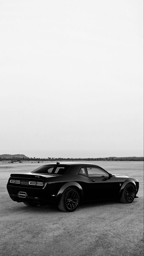 #Black #dodge #challenger #wallpaper Dodge Car Aesthetic, Black Challenger Wallpaper, Black And White Car Photos, Customize Wallpaper For Phone, Dodge Challenger Wallpapers Iphone, Black And White Car Wallpaper, Black Car Wallpaper Iphone, Car Wallpaper Black And White, Dodge Challenger Aesthetic