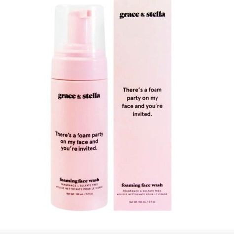 Grace & Stella Foaming Face Wash- New Sealed There's A Party On My Face And You're Invited! It’s Fluffy, It’s Foamy, And It’s Fresh. Our Foaming Face Wash Is Suitable For All Skin Types And Has Ingredients That Not Only Clear Debris From Your Pores, But Also Hydrate & Smooth Your Skin To Give You The Clearest Complexion. It's Ideal For Removing Oil, Underlayers Of Makeup, And Even Hard-To-Wash-Off Sunscreen That May Be Left Behind From Regular Makeup Removers. Makeup Removers, Foam Party, Foaming Face Wash, Clear Complexion, You're Invited, Cleansing Balm, Skincare Set, Left Behind, Skin Care Women