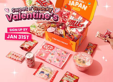 It’s gearing up to Japan’s most romantic season – Valentine’s Day! See the February 2022 Tokyo Treat spoilers + coupon! Tokyo Treat February 2022: Sweet N' Snacky Valentine's! → https://hellosubscription.com/2022/01/tokyo-treat-february-2022-sweet-n-snacky-valentines/ #TokyoTreat Nissin Noodles, Popular Japanese Snacks, Tokyo Treat, Japanese Candy Snacks, Hi Chew, Nikki And Brie Bella, Candy Snacks, Strawberry Juice, Japanese Candy