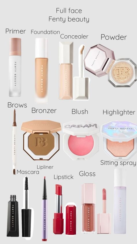 Fenty Makeup, Favorite Makeup Products, Full Face Makeup, Fenty Beauty, Makeup Kit, Makeup Products, Glow Up?, Makeup Routine, Beauty Routines