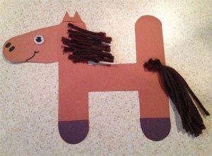 Letter H Horse Craft | All Kids Network Horse Crafts For Toddlers, Horse Craft For Toddlers, H Preschool Crafts, Rodeo Crafts, Letter H Crafts, Cowboy Crafts, Farm Animal Crafts, K Crafts, Wild West Cowboys