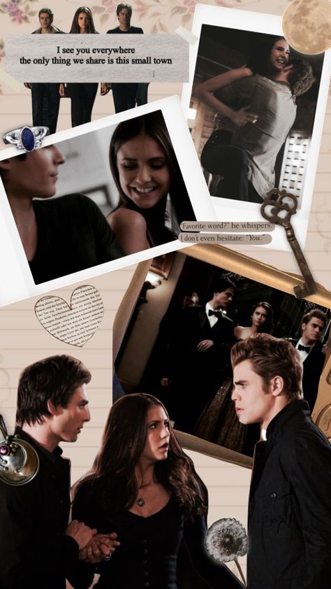 Stelena Aesthetics, Tvd Aesthetic Wallpaper Collage, Tvd Asthetics, Stelena Tvd Aesthetic, Tvd Aesthetic Wallpaper, Tvd Vampire Aesthetic, Vampire Diaries Collage, Tvd Wallpaper Aesthetic, Tvd Collage