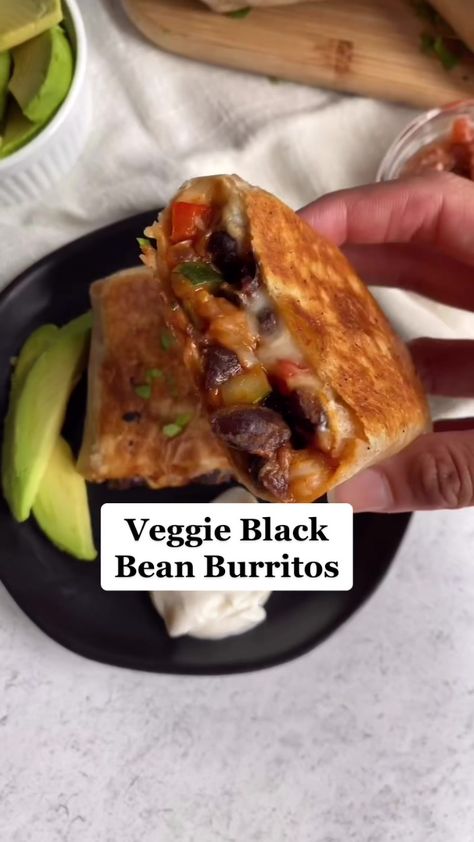 Whisk - Black Bean and Veggie Burritos Black Bean Burritos, Bean Burritos, Lost 100 Pounds, I Quit, Vegan Dinner Recipes, Black Bean, Vegan Dishes, Vegan Dinners, Smoked Paprika