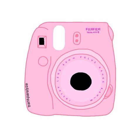 Polaroid Tumblr Sketches, Tumblr Transparents, Tumblr Png, Overlays Tumblr, Pink Camera, Tumblr Drawings, Iphone Stickers, Instax Mini 8, Summer Scrapbook