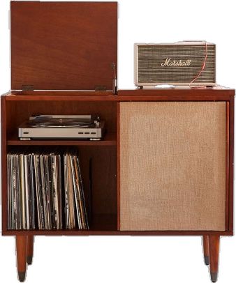 Vinyl Record Storage: 9 Stylish Small-Space Solutions Most Popular Interior Design Style, Record Player Nook, Mcm Aesthetic, Record Dividers, Ikea Kallax Shelving, Vinyl Record Shelf, Modern Infographic, Record Player Cabinet, Record Shelf