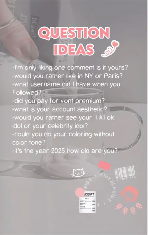 Tiktok Questions For Fanpages, Questions For Fan Pages, Bio Ideas For Fanpage, Fan Page Question Ideas, Question Ideas For Fanpages, Fan Page Coloring Tutorial, Fan Page Bio Ideas, Fanpage Question Ideas, Theme Ideas For Fanpage