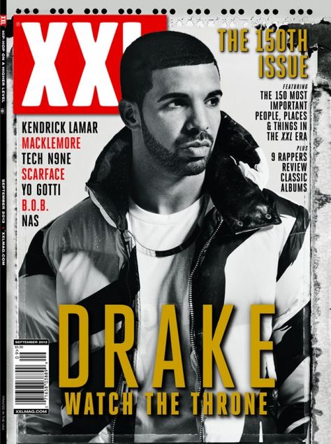 Drake on the cover of the 150th issue of XXL magazine! #drake Magazine Front Cover, Rapper Delight, Yo Gotti, Aubrey Drake, Hip Hop Quotes, Macklemore, Magazine Collage, Hip Hop And R&b, Gq Magazine