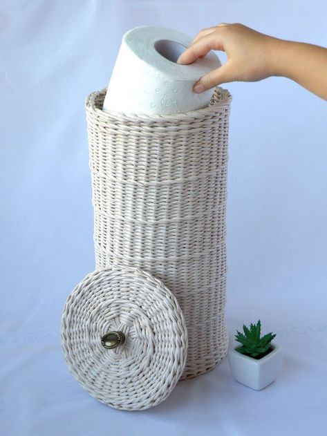 Cylinder toilet roll holder Toilet paper storage basket with lid Spare Roll Holder Toilet Paper Toilet paper basket Toilet paper holder Toilet Roll Basket, Under Bathroom Sink Storage, Toilet Paper Basket, Paper Tower, Holder Toilet Paper, Storage Basket With Lid, Diy Mother's Day Crafts, Bathroom Sink Storage, Storage Baskets With Lids