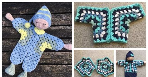 Granny Hexagon Doll Crochet Patterns + Video Crochet Hexagon Rag Doll Free Pattern, Lovey Free Pattern, Crochet Lovey Free Pattern, Granny Hexagon, Baby Afghan Crochet Patterns, Crochet Baby Booties Pattern, Doll Patterns Free, Lovey Pattern, Crochet Toys Free