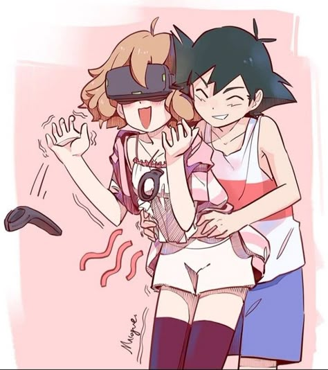 Vontade de fazer o mesmo ^^ Pokemon Ships Couples, Calem Pokemon, Ash And Serena, Ash Serena, Satoshi Pokemon, Pokemon Serena, Pokemon Kalos, Pokemon Couples, Pokemon Game Characters