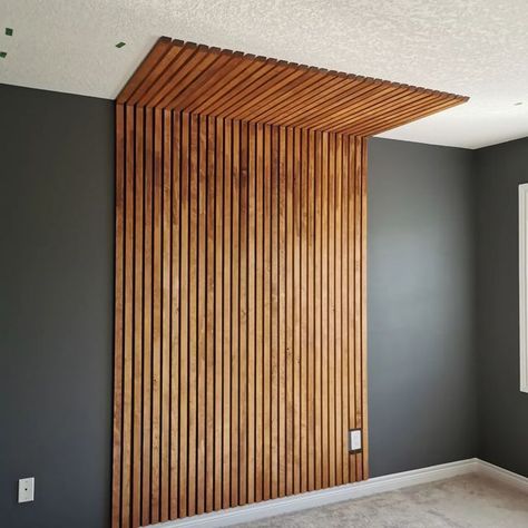 wall Art Decoration Ideas Timber Accent Wall, Wooden Slated Wall, Walnut Wood Slat Wall, Bedroom Wood Slat Wall, Wood Slated Wall, Slat Wall Behind Bed, Wood Slat Headboard Wall, Wooden Slat Wall Bedroom, Wood Slat Accent Wall Bedroom