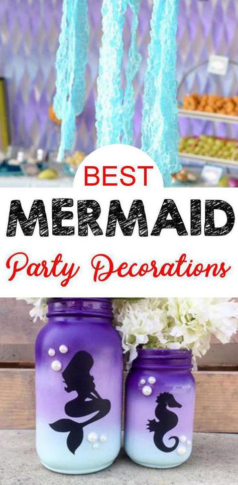 Mermaid Table Centerpieces, Mermaid Bridal Shower Ideas, Mermaid Centerpiece Ideas, Mermaid Party Centerpiece, Mermaid Baby Shower Ideas, Diy Mermaid Party, Ally Rose, Mermaid Baby Shower Theme, Mermaid Party Decor