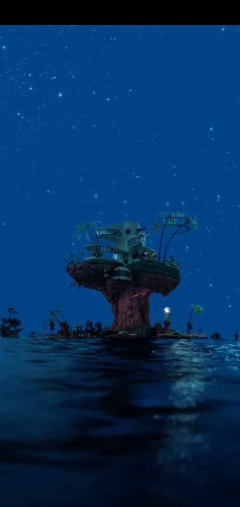 Gorillaz Wallpaper Iphone, Plastic Beach Gorillaz, Gorillaz Wallpaper, Gorillaz Albums, Gorillaz Plastic Beach, Beach Wallpaper Iphone, Dark Beach, Plastic Beach, Dark Blue Wallpaper