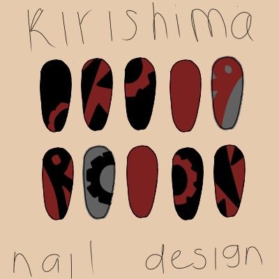 Kirishima Nails Art, Mha Nail Ideas, Mha Nails Design, Mha Acrylic Nails, Mha Inspired Nails, Mha Nail Art, Kirishima Makeup, Kirishima Nails, Mha Nail Designs