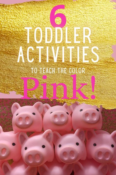 These 6 toddler activities are perfect for busy mamas that want to teach their toddlers through play! Teach them the color pink while playing with pigs and flamingos and making crafts! Pink Activity For Preschool, Pink Preschool Activities, Pink Activities For Toddlers, Pink Crafts For Toddlers, Pink Activities For Preschool, Pink Day Activities Preschool, Color Pink Activities For Preschool, Pink Arts And Crafts, Sensory Arts And Crafts