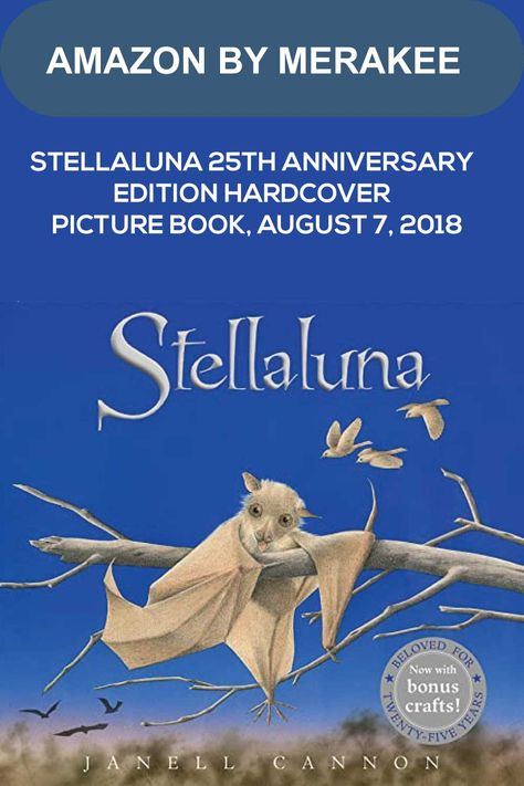 Knocked from her mother’s safe embrace by an attacking owl, Stellaluna lands headfirst in a bird’s nest. This adorable baby fruit bat’s world is literally turned upside down when she is adopted by the occupants of the nest and adapts to their peculiar bird habits. Two pages of notes at the end of the story provide factual information about bats. “Delightful and informative but never didactic; a splendid debut.”--Kirkus Reviews Stella Luna, Read Aloud Books, Children's Picture Books, Big Book, Board Books, 25th Anniversary, Read Aloud, Children’s Books, Book Club Books