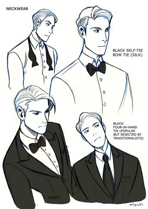 miyuli:  I’ve been studying the classic black tie dress code (mainly from here) so I thought I could share my notes. Maybe they can be helpful to someone else, too. If I made any mistakes or things are really confusing please tell me. I also have some notes on white tie which I could share as well… Poses References, Drawing Clothes, Blog Website, Character Design References, White Tie, Empath, Tie Dress, Dress Code, 100 000