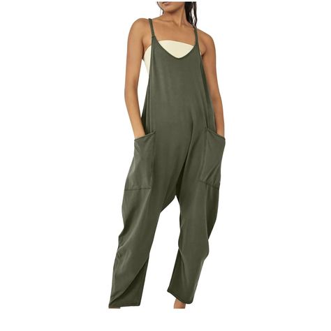 Bekväma Outfits, Zipper Jumpsuit, Long Pant Jumpsuit, Straps Jumpsuit, Jumpsuit Casual, Pocket Jumpsuit, Wide Leg Romper, Baggy Style, Loose Jumpsuit