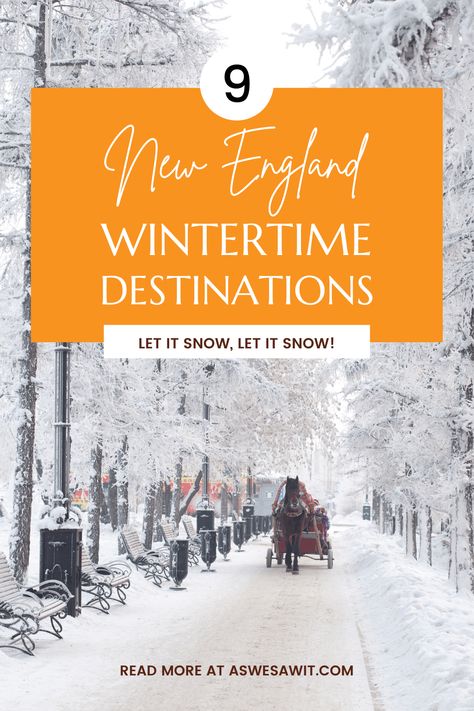 9 of the best winter getaways in New England - perfect for a cold weather vacation. From cities to small towns, discover the best destinations for a snowy getaway in America's northeasternmost states. New England Winter Getaway, Winter In New England, New England Winter, Winter Family Vacations, Boston Winter, New England Christmas, Maine Winter, Winter Getaways, England Winter