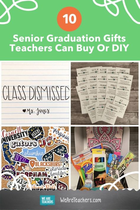 10 Senior Graduation Gifts Teachers Can Buy Or DIY Cheap Graduation Gifts, Small Graduation Gift, Inexpensive Graduation Gifts, High School Senior Gifts, Inexpensive Teacher Gifts, Graduation Gift Bags, Senior Graduation Gifts, Teacher Graduation Gifts, Diy Graduation Gifts