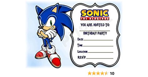 Sonic The Hedgehog Birthday Party Invites - Landscape Frame Design - Party Supplies / Accessories (Pack of 12 A5 Invitations) (WITHOUT Envelopes) : Amazon.co.uk: Toys & Games Sonic The Hedgehog Birthday Party, Birthday Party Locations, Animal Party Favors, Landscape Frame, Hedgehog Birthday, Sonic Party, Twins Birthday, Sonic Birthday, Birthday Party Invites