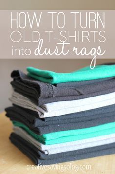 Ever wondered what to do with tees that were stained, had holes, and generally weren't good enough to donate? This tutorial teaches you how to turn old t-shirts into dust rags, and includes the secret to getting crisp edges every time! Cleaning Rags, Diy Cleaners, Cleaners Homemade, Candles Crafts, Old T Shirts, Upcycled Crafts, How To Turn, Natural Cleaning Products, Diy Cleaning Products