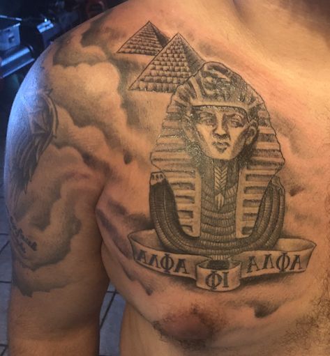 Alpha Phi Alpha Tattoo #pyramid #pharaoh #tattoos Alpha Phi Alpha Tattoo, Phi Beta Sigma Tattoo, Alpha Phi Tattoo, Alpha Tattoo, Alpha Phi Alpha Fraternity Art, Bacon Tattoo, Alpha Phi Heart Health, Alpha Phi Alpha Fraternity Sweater, Alpha Man