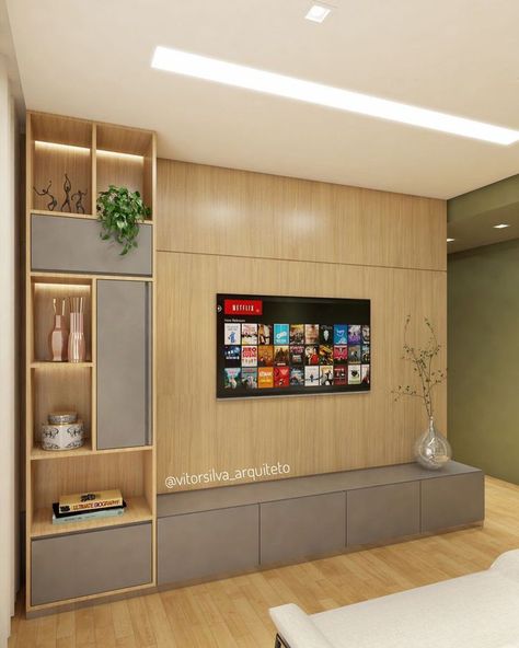 Tv Unit With Side Storage, Tv Cabinet Wall Design, Tv Cabinet Design Modern, Modern Wall Units, Tv Unit Furniture Design, Tv Unit Decor, Modern Tv Wall Units, Tv Cabinet Design, Tv Unit Interior Design