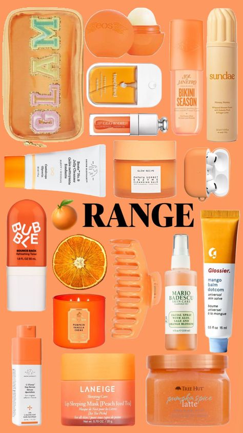 #orange #skincare #inspxoxo #vibes #ritchbitch Orange Skincare Aesthetic, Orange Skincare, Rainbow Skincare, Papaya Sorbet, Orange Skin, Perfect Skin Care Routine, Chrismas Gifts, Balm Dotcom, Aesthetic Board