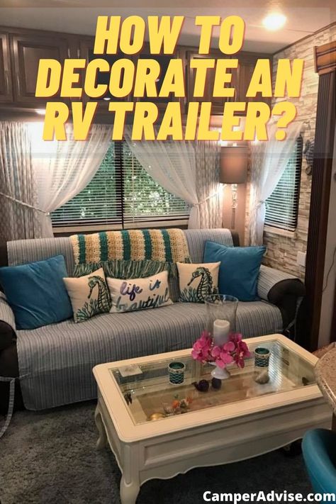 In this article I have shared 14 different RV Decorating Ideas with Images and how to decorate an Travel Trailer. These are beautiful and aesthetic ideas. Stationary Camper Ideas, Rv Glamping Decor, Destination Trailers Decorating, Travel Trailer Interior Decor, How To Decorate Rv Interior, How To Decorate A Camper Travel Trailers, Decorating A Camper Rv Interior, Simple Camper Updates, Camper Trailer Decorating Ideas