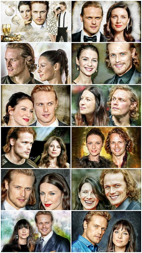 12 months of Sam & Cait Outlander Art, Gabaldon Outlander, Outlander Season 4, Outlander Fan Art, Starz Tv Series, Outlander Quotes, Diana Gabaldon Outlander, Jamie Fraser Sam Heughan, Outlander Casting