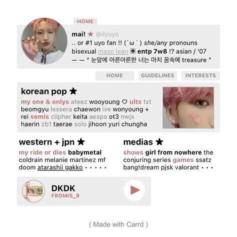 Linktree Aesthetic, Carrd Inspo Template, Carrd Inspo Kpop, Carrd Templates, Study Planner Free, Carrd Resources, Carrd Stuff, Kpop Anime, Rentry Inspo