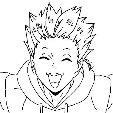 Anime Lineart Haikyuu, Tendou Drawing, Haikyuu Lineart, Anime Lineart Simple, Haikyuu Coloring Pages, Anime Outline, Drawings To Trace, Anime Drawing Sketches, Anime Lineart