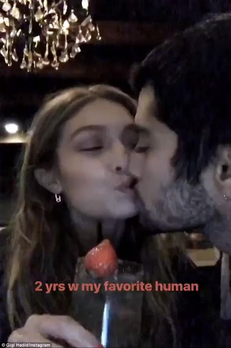 2 Year Anniversary Quotes, Gigi Hadid Zayn Malik, Gigi Hadid Zayn, Anniversary Quotes For Him, Gigi Hadid And Zayn, Boyfriend Instagram, Anniversary Boyfriend, Two Year Anniversary, Birthday Captions Instagram