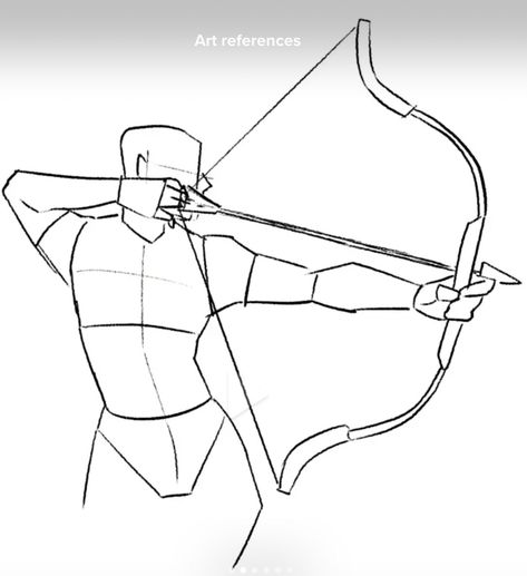 Archery Poses Reference Drawing, Drawing Poses Bow And Arrow, Archer Art Reference, Holding Bow Pose Reference, Minecraft Poses Reference, Shield Pose Reference Drawing, Archery Reference Pose, Person With Bow And Arrow Reference, Holding Ax Reference Drawing