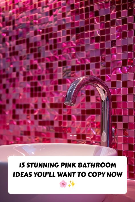 Transform your bathroom into a chic pink paradise with these 15 trendy designs! From soft blush tones to bold pink statements, find the perfect inspiration for your dream space. Perfect for modern, minimalist, or vintage vibes. 💕🚿 Save this pin for your next bathroom makeover! Berry Bathroom, Pink Bathroom Ideas, Pink Bathrooms Designs, Pink Paradise, Retro Bathrooms, Blush Tones, Pink Bathroom, Bathroom Designs, Chic Pink