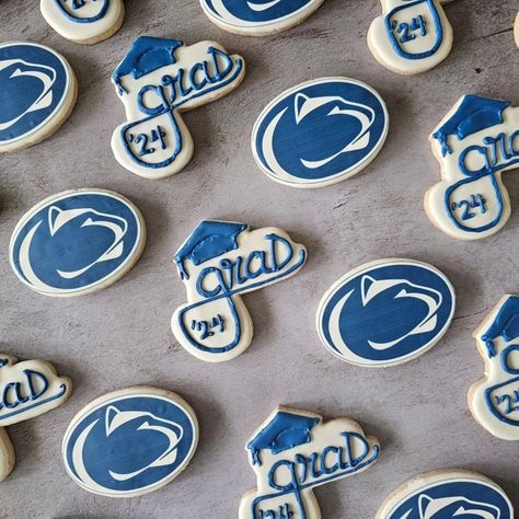 Penn State grad cookies! We are! #petitesweetsbydonna #pennstate #pennstateproud #pennstategrad #wearepennstate #cookie #cookies #cookiesoffacebook #cookiesofinstagram Grad Cookies, Penn State, Quick Saves