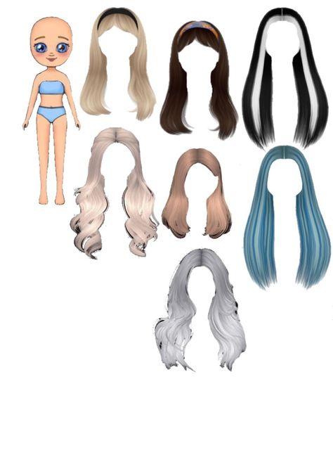 Paper Doll Hair Template, Paper Doll Hairstyles, Paper Dolls Hair, Paper Doll Hair, Doll Organization, Princess Paper Dolls, Free Printable Paper Dolls, Doll Drawing, Barbie Paper Dolls