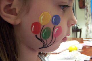 Cheek Face Painting Ideas | ... Even Non-Painters Into Face Painting Stardom Easy Face Painting, Easy Face Painting Designs, Balloon Face, Festival Face Paint, Face Painting Ideas, Cheek Art, Make Up Designs, Festival Face, Face Painting Easy