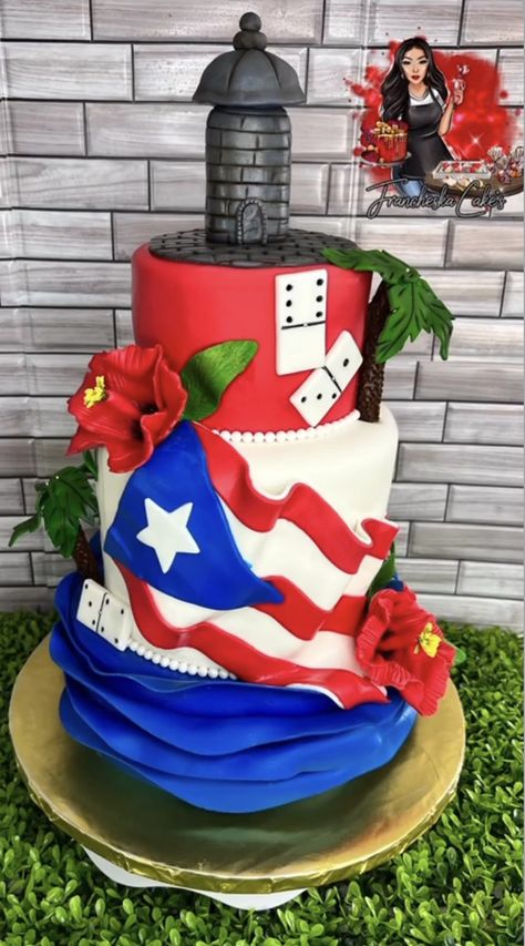 Puerto Rico Cake Ideas, Puerto Rico Themed Birthday Party, Puerto Rican Party Theme, Puerto Rico Party Theme, Puerto Rico Birthday Party Ideas, Puerto Rican Quinceanera, Puerto Rico Cake, Puerto Rican Wedding, Caribbean Theme Party