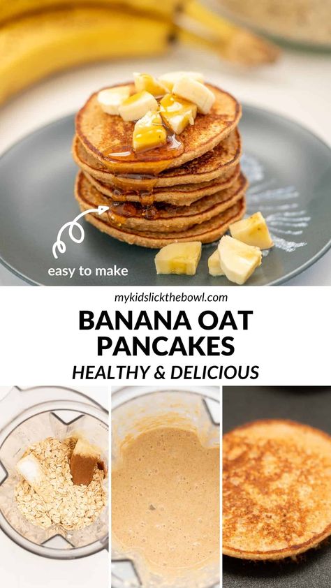 Pancakes With Banana And Oats, Blw Pancake Recipes, Easy Banana Oat Pancakes, Baby Led Weaning Banana Pancakes, Banana Oat Pancakes Baby, Baby Pancakes Recipe Banana, Healthy Baby Pancakes, Blw Pancakes Banana, Oats Banana Pancakes