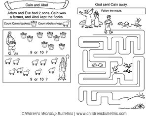 Sunday school activities about Cain and Abel Cain And Abel Activities Free Printable, Cain And Abel Activities, Cain And Abel Crafts For Kids, Free Sunday School Lessons, Childrens Bible Study, Easter Sunday School, Sunday School Coloring Pages, Cain And Abel, Bible Story Crafts