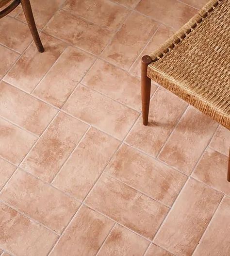 Terracotta Bathroom Tiles, Terracotta Bathroom Floor, Terracotta Bathroom, Terracotta Floor Tiles, Paint Your House, Terracotta Floor, Natural Furniture, Herringbone Floor, Fired Earth