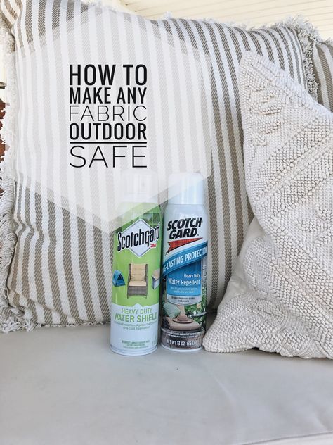 How To Make Any Fabric Outdoor Safe Liz Marie Blog, Patio Furniture Cushions, Patio Cushions, Outdoor Solar Lights, Outdoor Solar, Patio Area, Diy Outdoor Furniture, Diy Patio, Outdoor Projects