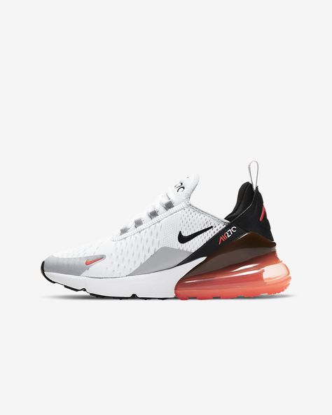 Nike Air Max 270 Big Kids' Shoe. Nike.com Cute Nike Shoes For Women Running, Nike Pro Maxes Shoes, August Hairstyles, Nike 270s, Airmax Shoes, Air Maxes, Air 270, Nike 270, Shoes For School