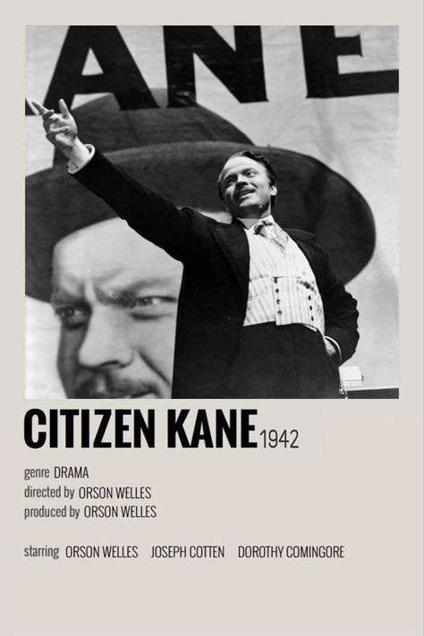 Citizen Kane Movie Poster, Polaroid Movie Poster, Classic Films Posters, Citizen Kane, Old Movie Posters, Iconic Movie Posters, Film Posters Minimalist, Polaroid Poster, Minimalist Movie Poster